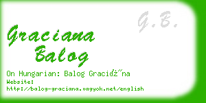 graciana balog business card